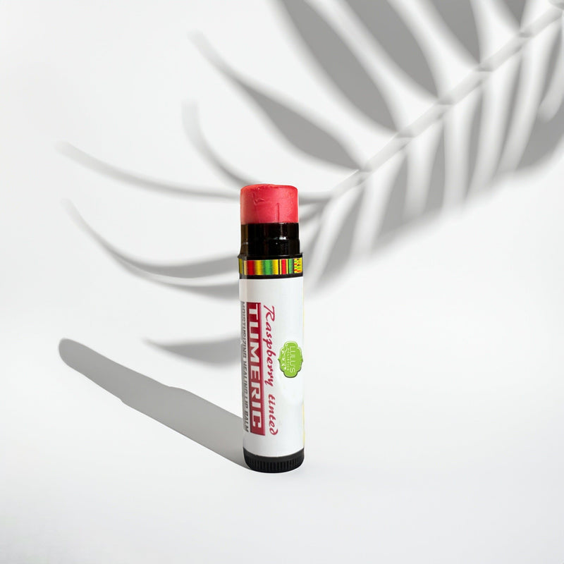 Lulu’s Holistics Turmeric Brightening Lip Balm Set - for Dark, Dry Lips (Plain, Copper, Raspberry) lip treatment