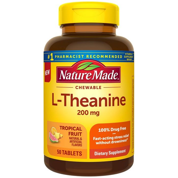 Nature Made Nature Made L-Theanine 200 mg Chewable Tablets, Tropical Fruit Flavor (50 Count) Vitamins & Supplements