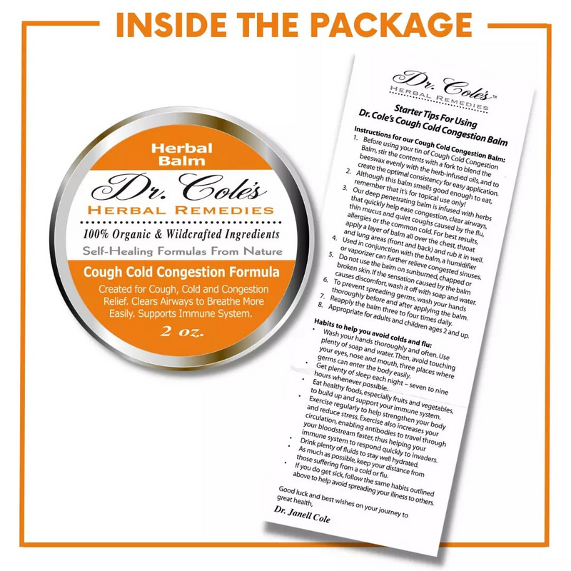 COLEHERBALS 26 - Dr. Cole’s Organic Cough Cold Congestion Relief Balm Herbal