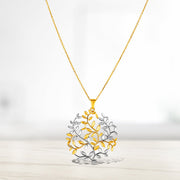 Bids.com 14k Two-Tone Yellow and White Gold Tree of Life Pendant Pendants