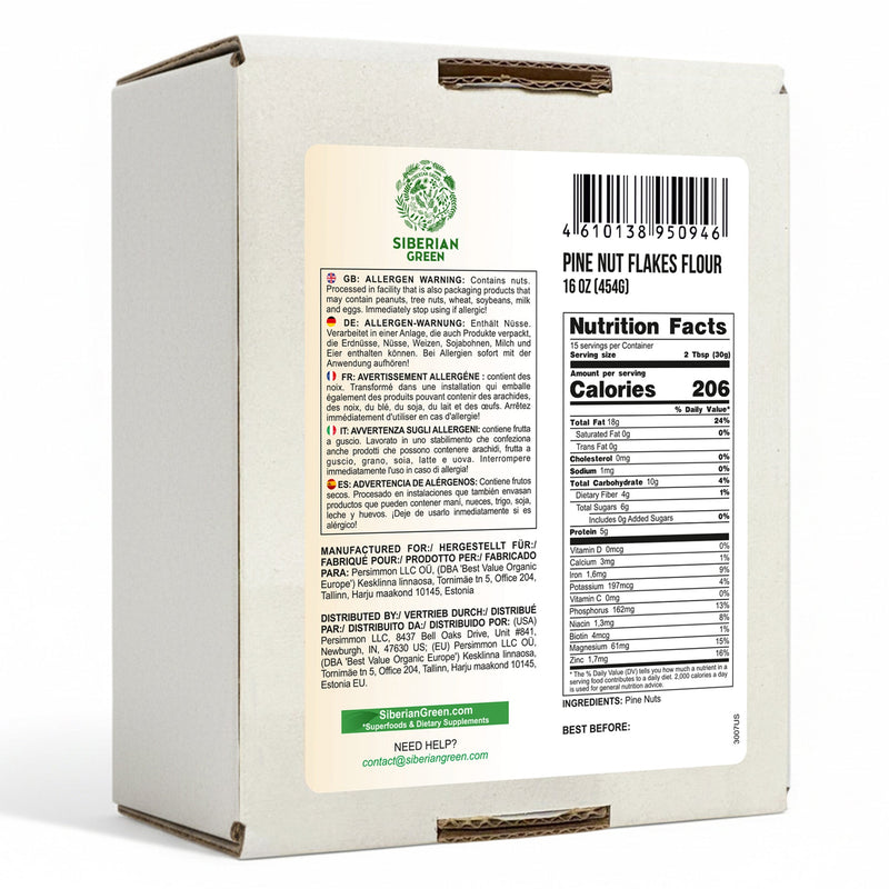 Siberian Pine Nut Flour (Kernel Powder) – 454g / 1 lb