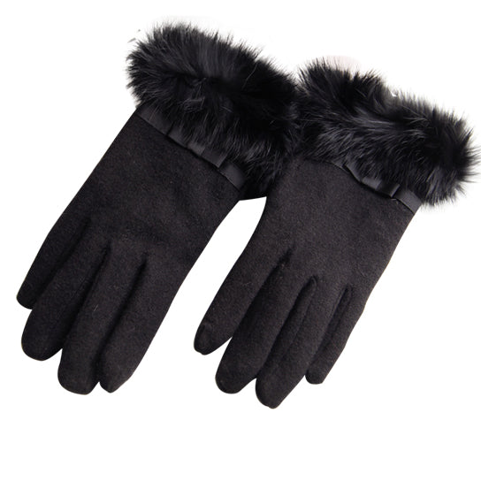 Kitten Mittens Faux Fur Lining Touch Smart Gloves by VistaShops