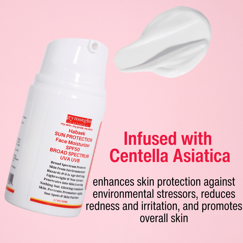 gymsegbë Habaek Sun Protection Face Moisturizer SPF50 | Peptides | Niacinamide SPF50 Anti-Aging Facial