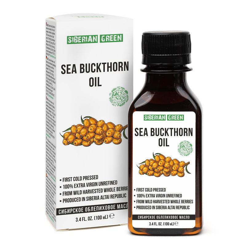 SiberianGreen.com Siberian Sea Buckthorn Oil | 100% Extra Virgin Cold Pressed | 100ml Cooking Oils