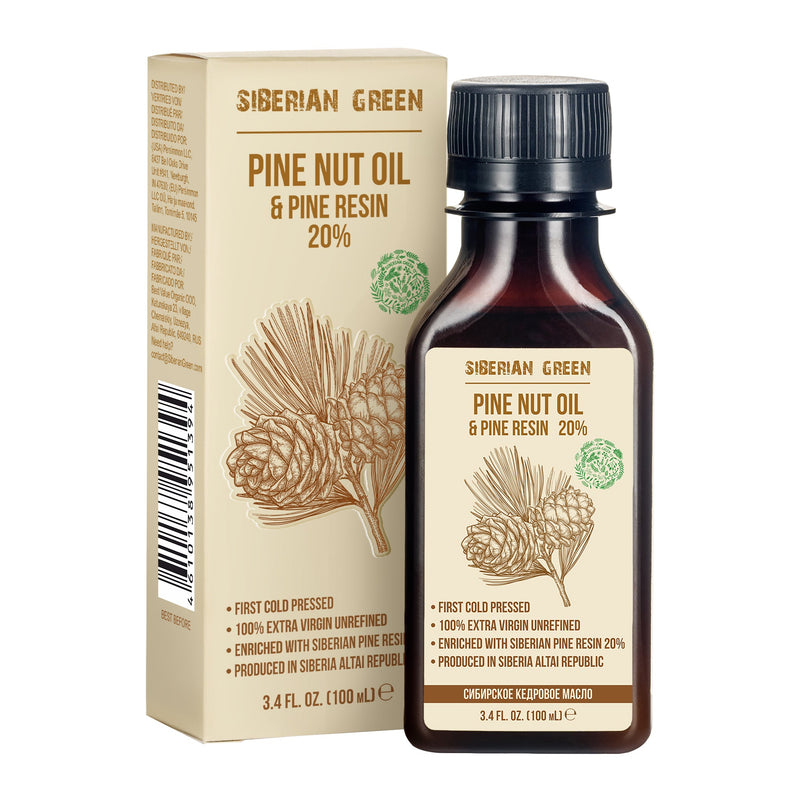 SiberianGreen.com Siberian Pine Nut Oil with Cedar Resin – 100 ml for Immune Support & Digestive Health Cooking Oils