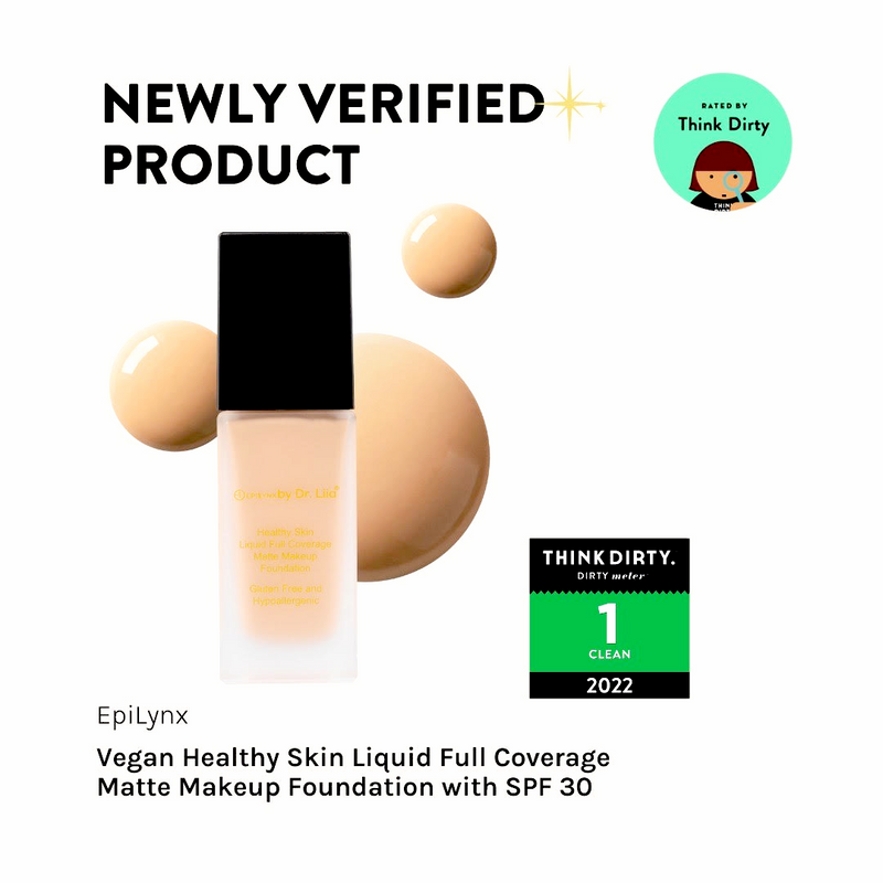 EpiLynx Healthy Skin Full Coverage Matte Foundation with SPF 30 – Vegan, Gluten-Free & Hydrating