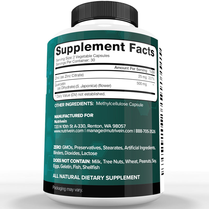 Nutrivein Nutrivein Zinc Quercetin Combined Supplement M6-W6D5-W1ZN