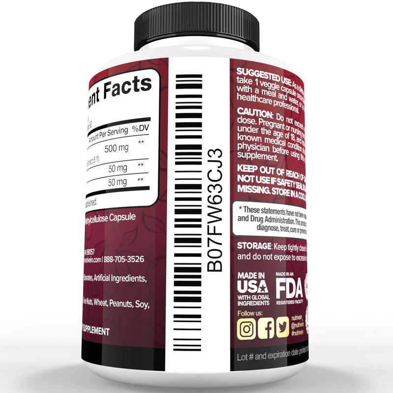 Nutrivein Nutrivein Premium Tart Cherry Capsules 3000mg - 90 Capsules VI-AGZV-6330