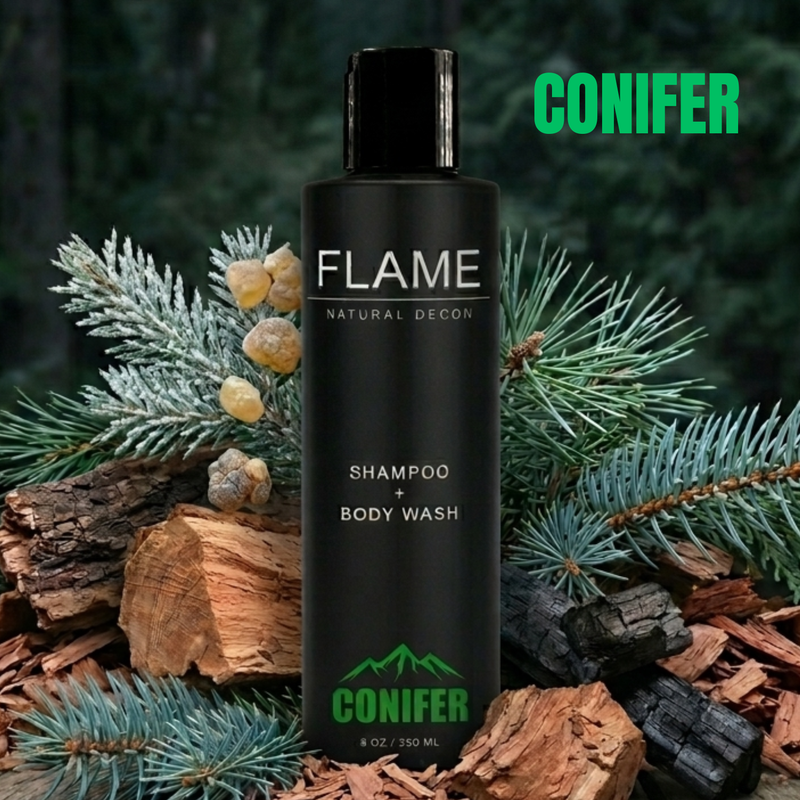 FLAME Natural Decon Shampoo + Body Wash Black Conifer / 8 oz Bottle