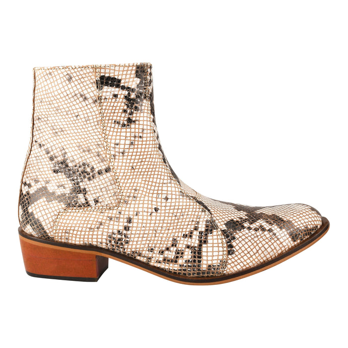 Jazzy Jackman Leather Print Ankle Length Boots