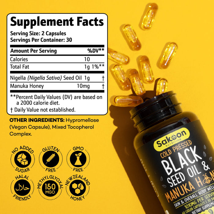 Black Seed Oil & Manuka Honey Capsules