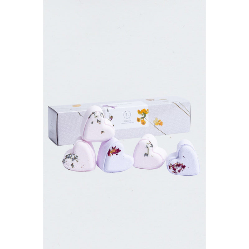 Lizush Set of 5 Heart Shaped Shower Steamers Package  - in a Gift Box - Can be personalized Unisex gift set