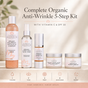 Glimmer Goddess® Organic Skin Care Complete Organic Anti-Wrinkle 5-Step Kit with Vitamin C & SPF 30 Gift Packs & Value Sets Misty Rose
