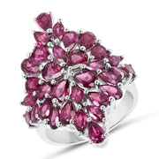 Bids.com 7.52 Carat Genuine Rhodolite .925 Sterling Silver Ring Rings