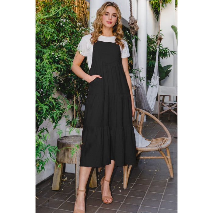 ODDI Sleeveless Tiered Midi Dress