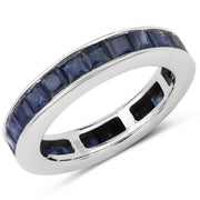 Bids.com 3.12 Carat Genuine Blue Sapphire .925 Sterling Silver Ring Rings