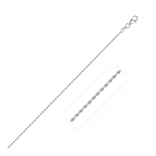 Bids.com 14k White Gold Solid Diamond Cut Rope Bracelet 1.5mm Bracelets