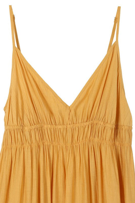 Lilou Low Cut Mustard Yellow Tank Dress