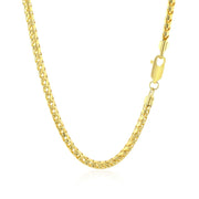 Bids.com 3.1mm 14k Yellow Solid Gold Diamond Cut Round Franco Chain Necklaces