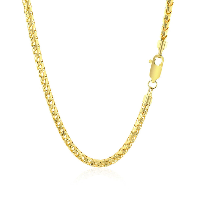 Bids.com 3.1mm 14k Yellow Solid Gold Diamond Cut Round Franco Chain Necklaces