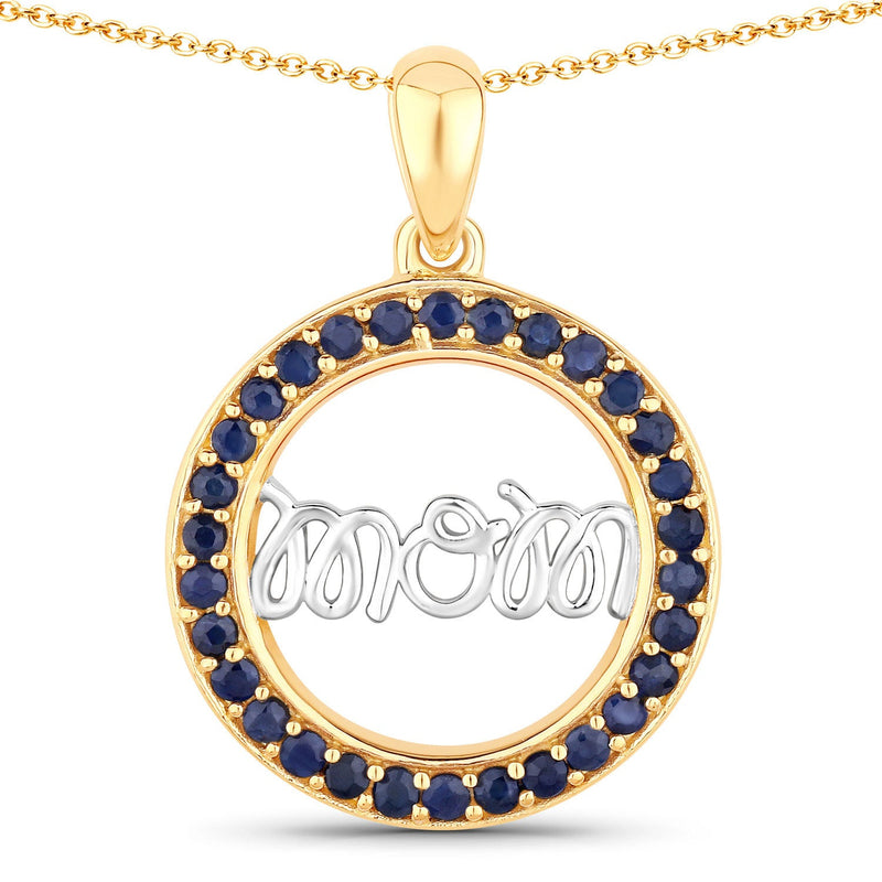 Bids.com 0.64 Carat Genuine Blue Sapphire .925 Sterling Silver Pendant Pendants