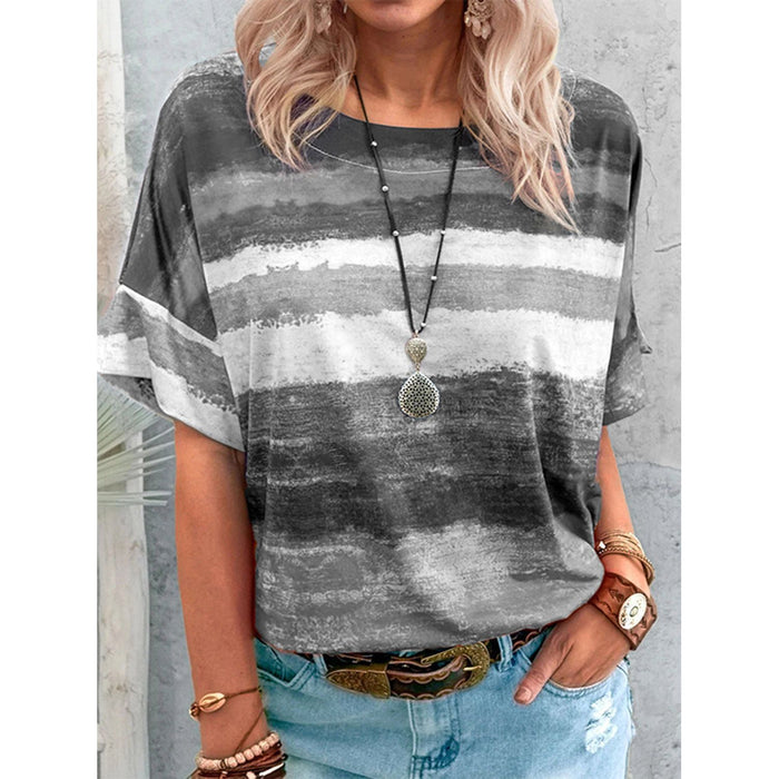 Color Block Round Neck Half Sleeve T-Shirt