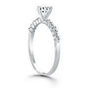 Bids.com 14k White Gold Diamond Engagement Ring with Shared Prong Diamond Accents Rings