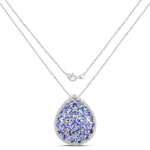 Bids.com 4.16 Carat Genuine Tanzanite .925 Sterling Silver Pendant Pendants