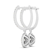 Bids.com 14k White Gold Double Halo Round Diamond Drop Earrings (1 cttw) Earrings