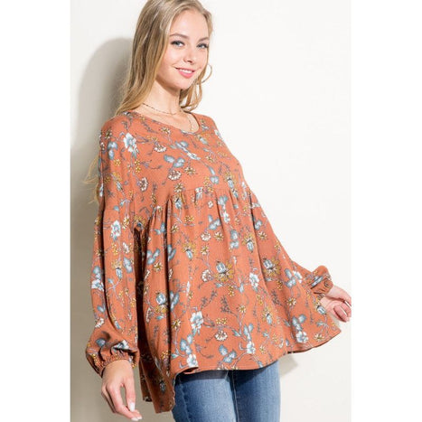 Floral Woven Baby Doll Top