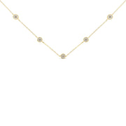 Bids.com Yellow Color Plated Sterling Silver Diamond Station Necklace (1/2 cttw, K-L Color, I2-I3 Clarity) Necklaces