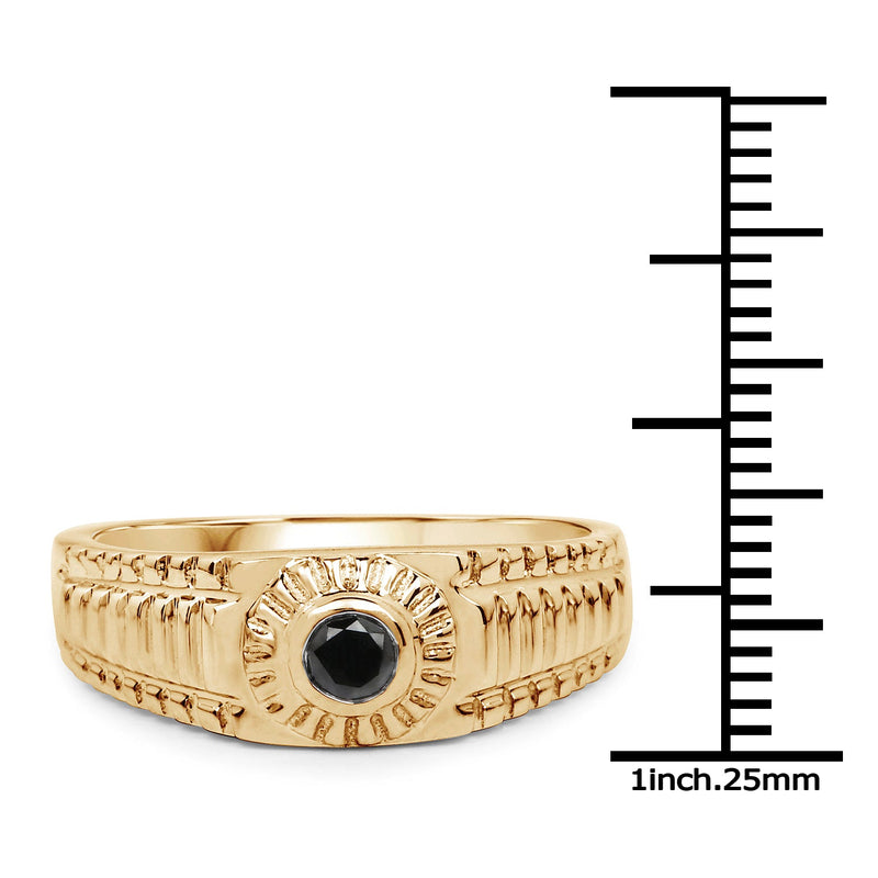 Bids.com 0.20 Carat Genuine Black Diamond .925 Sterling Silver Ring Rings