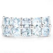 Bids.com 3.60 Carat Genuine  Blue Topaz .925 Sterling Silver Ring Rings