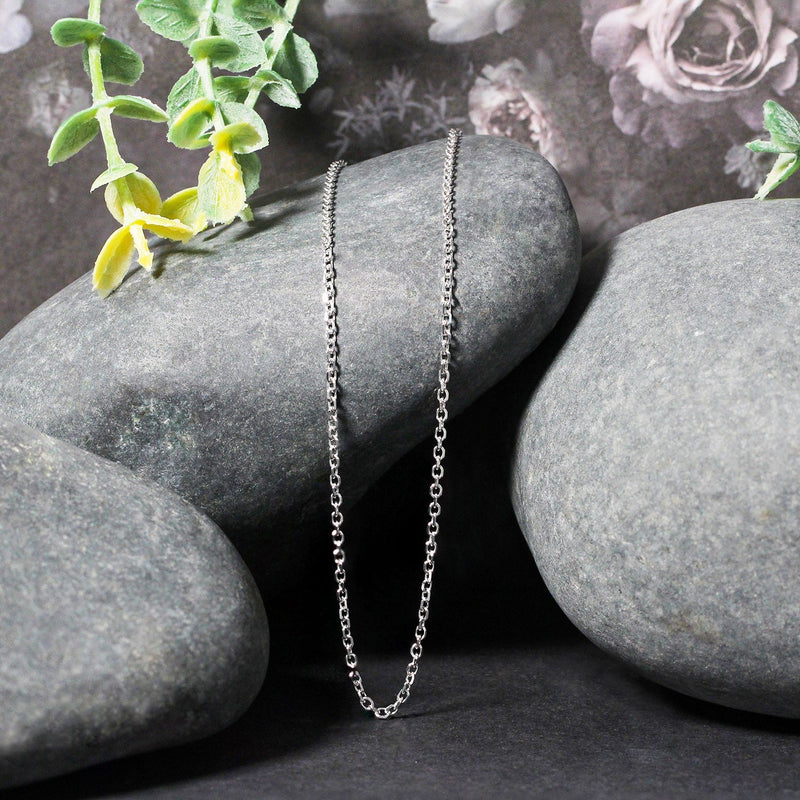 Bids.com 14k White Gold Diamond Cut Cable Link Chain 1.5mm Necklaces