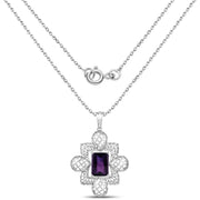 Bids.com 7.80 Carat Genuine Amethyst .925 Sterling Silver Pendant Pendants