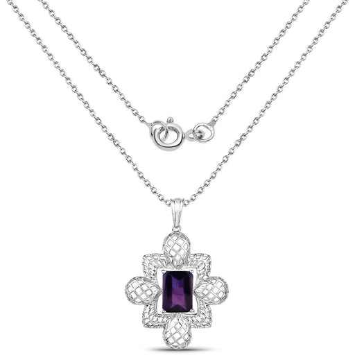 Bids.com 7.80 Carat Genuine Amethyst .925 Sterling Silver Pendant Pendants