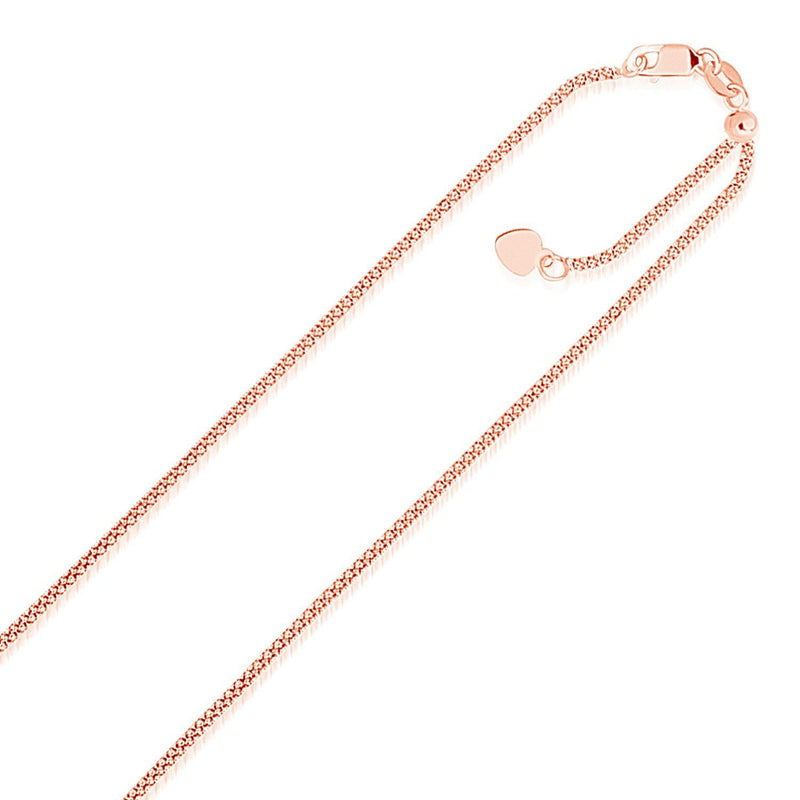 Bids.com 14k Rose Gold Adjustable Popcorn Chain 1.3mm Necklaces