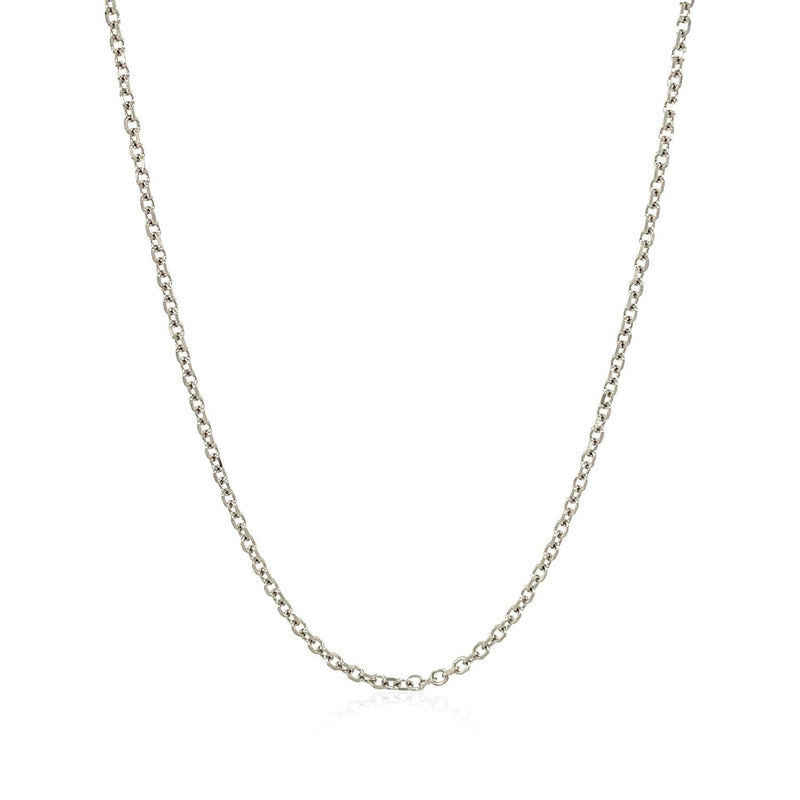 Bids.com 14k White Gold Diamond Cut Cable Link Chain 1.5mm Necklaces
