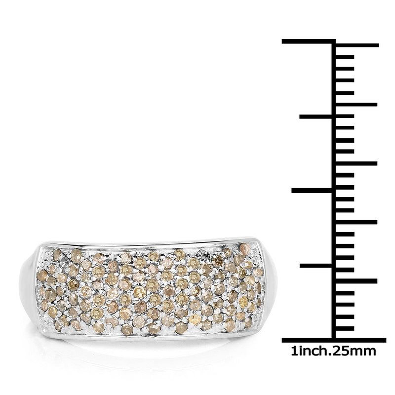 Bids.com 0.42 Carat Genuine White Diamond .925 Sterling Silver Ring Rings