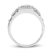 Bids.com 14K White Gold Plated 0.21 Carat Genuine White Diamond .925 Sterling Silver Ring Rings