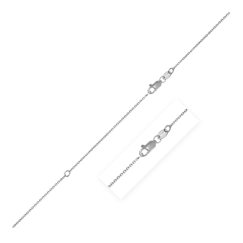 Bids.com Extendable Cable Chain in 14k White Gold (0.8mm) Necklaces