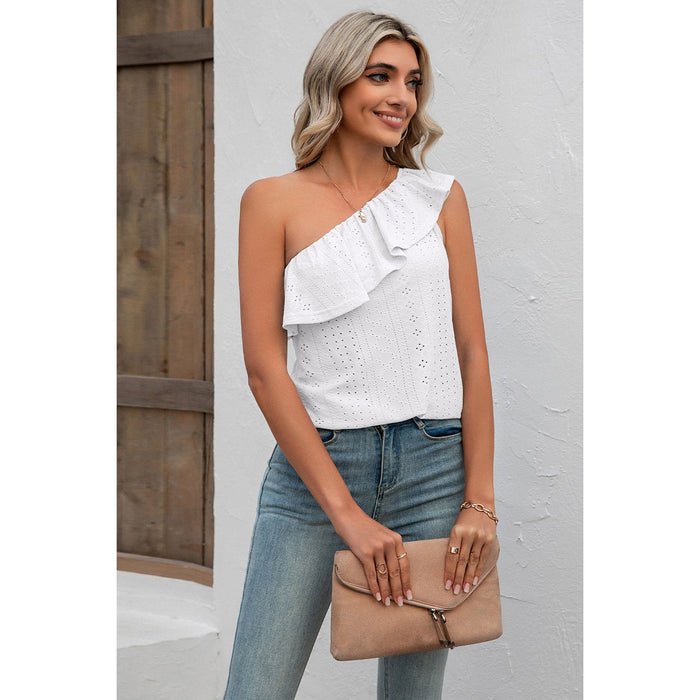 Eyelet One-Shoulder Tank