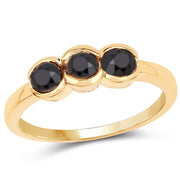 Bids.com 1.16 Carat Genuine Black Diamond .925 Sterling Silver Ring Rings
