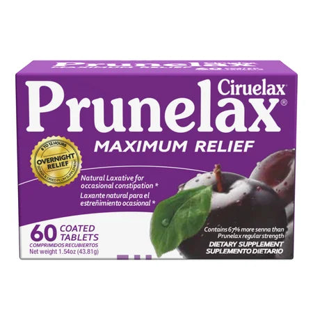 ciruelax Prunelax Ciruelax Maximum Strength Natural Laxative Tablets Gluten Free 60 Count Health Care