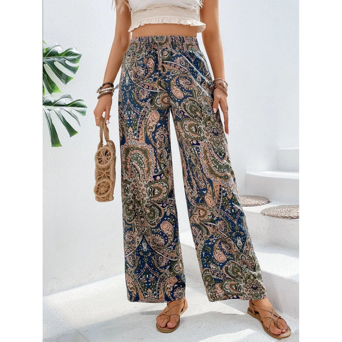 Printed Wide Leg Pants