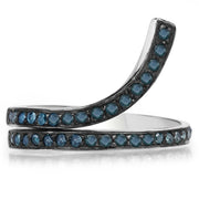 Bids.com 0.46 Carat Genuine Blue Diamond .925 Sterling Silver Ring Rings