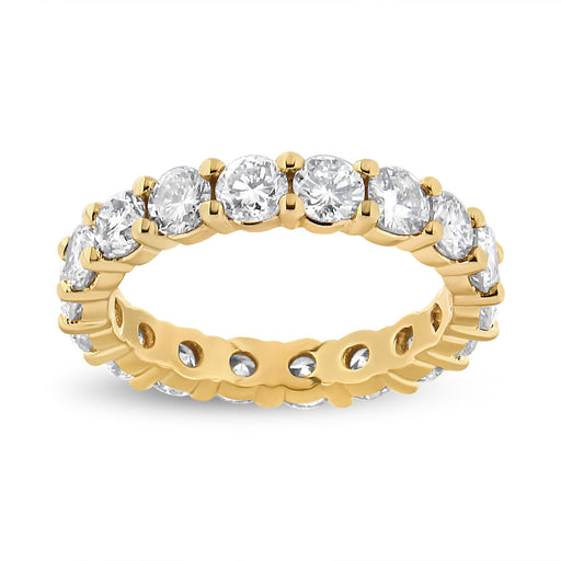 Bids.com 14K Yellow Gold 3.00 Cttw Shared Prong Set Round Cut Diamond Eternity Band (J-K Color, VS1-VS2 Clarity) - Ring Size 7 Rings