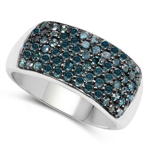 Bids.com 1.17 Carat Genuine Blue Diamond .925 Sterling Silver Ring Rings