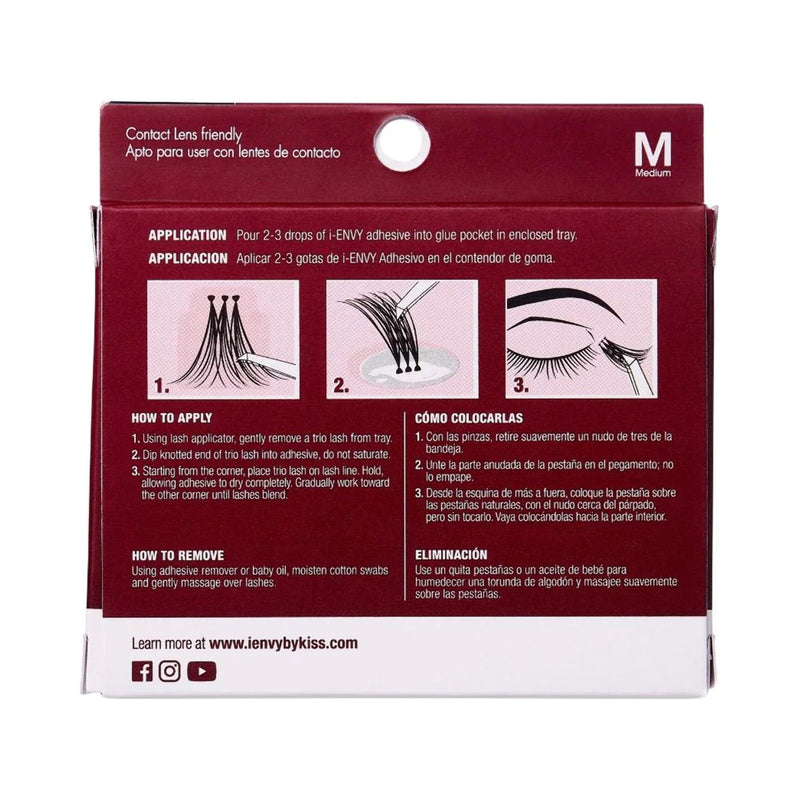 Mill's Beauty Supply Kiss Eyelashes Trio Lash Black Medium False Eyelashes