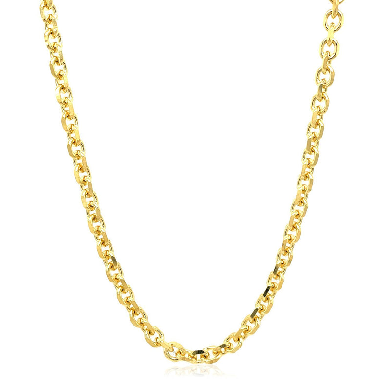 Bids.com 4.0mm 14k Yellow Gold Diamond Cut Cable Link Chain Necklaces